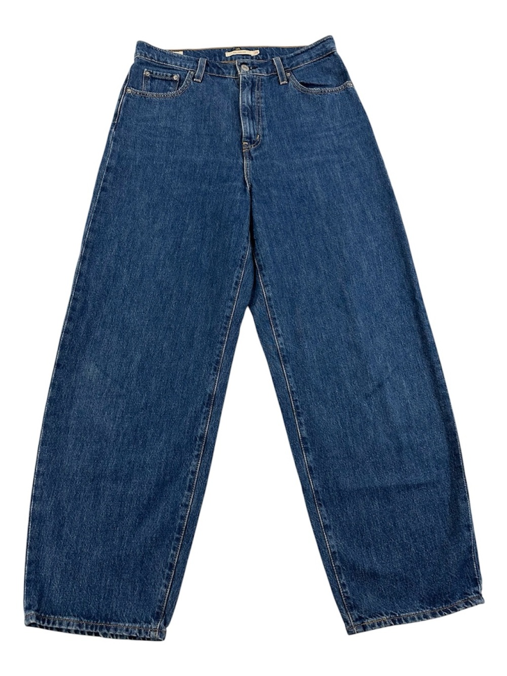 Levi's Balloon Leg Jeans 29x28 Medium Worn In Indigo Blue High Rise Barrel
